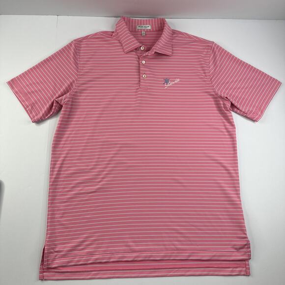 Peter Millar Other - Peter Millar Summer Comfort Men's Large Pink Striped Performance Golf Polo Tulsa